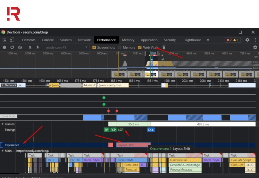 Chrome DevTools cũng đo Total Blocking Time (TBT) - điều này rất hữu ích để cải thiện FID